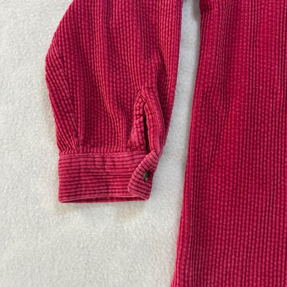 LL Bean Womens Corduroy Button Down Shirt Raspberry Pink Cotton Regular M - Picture 4 of 9